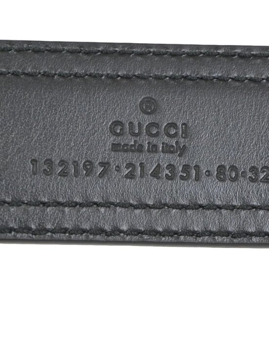 GUCCI Logo Belt 80/32 35mm Leather Black GHW Italy 68KC925 main image 6
